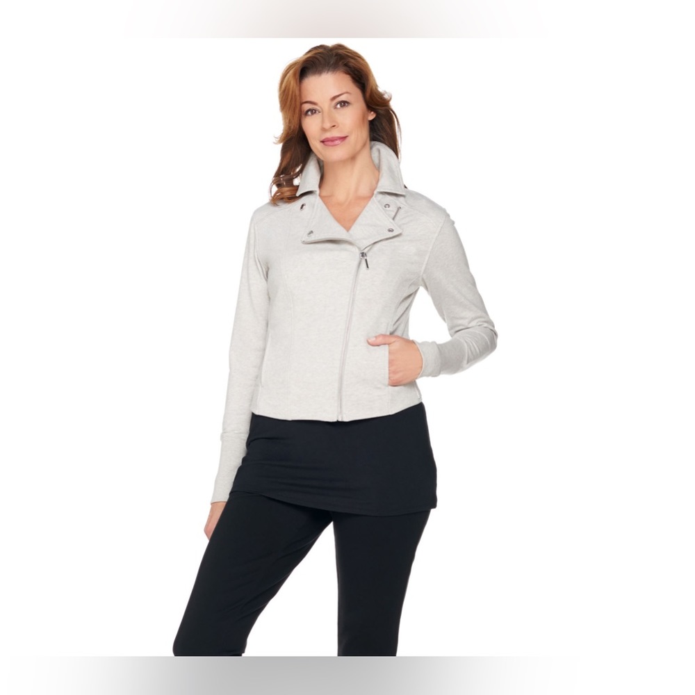 H by Halston Jersey Moto Jacket